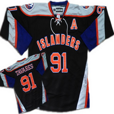 2012 New style New York Islanders 91 John Tavares 3rd Third Black NHL Hockey Jersey